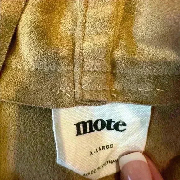 MOTE soft faux suede zip flowy angled draped lapels jacket women’s size xl - Picture 2 of 4